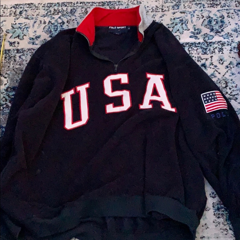 XL USA POLO 1/4 ZIP FLEECE